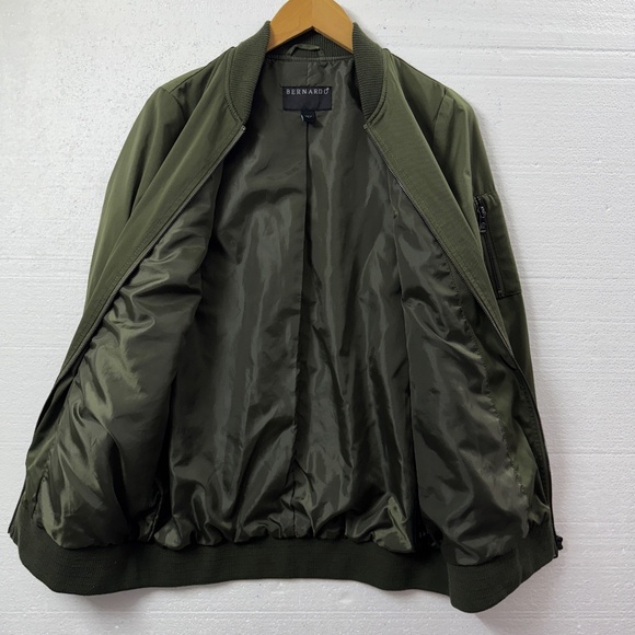 Bernardo Mens Olive Green Bomber Jacket Lightweight Small Jacket Casual Cargo - Picture 4 of 10